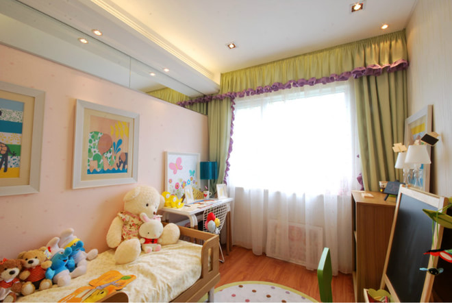 简约 三居 儿童房图片来自四川岚庭装饰工程有限公司在90平温馨浪漫三居的分享