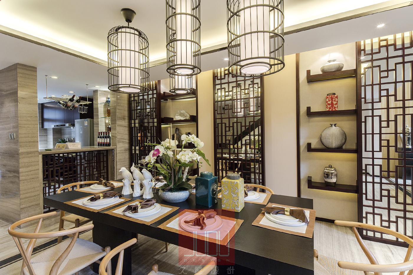 新中式 别墅 80后 小资 白领 餐厅图片来自苹果装饰公司在山水湾联排别墅新中式风格欣赏的分享