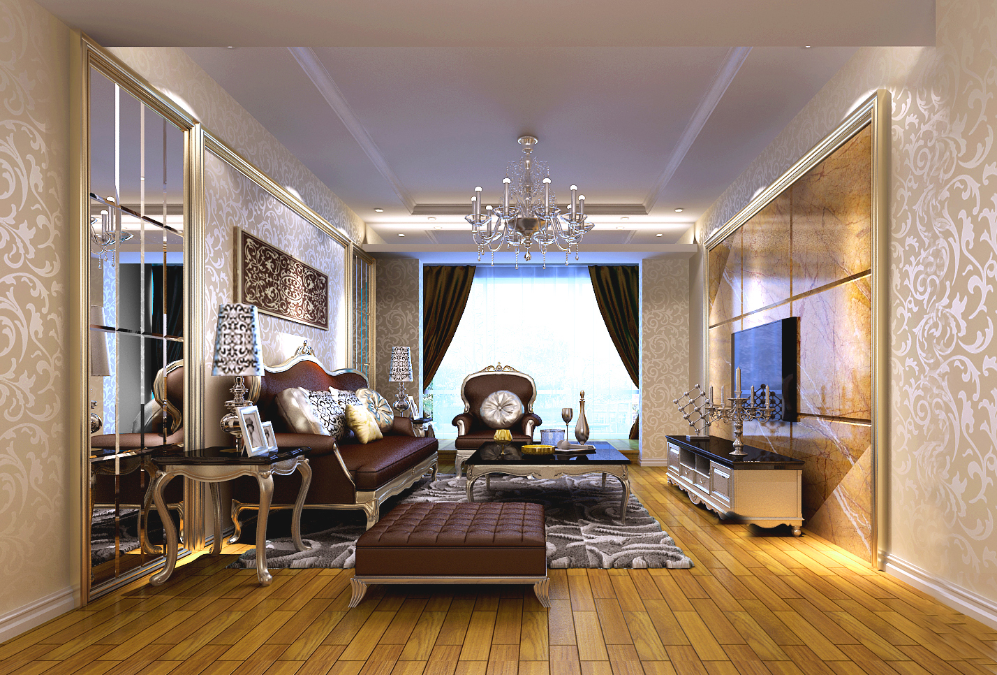 简约 欧式 白领 收纳 80后 小资 客厅图片来自实创装饰百灵在简约欧式风格230平米装修案例的分享