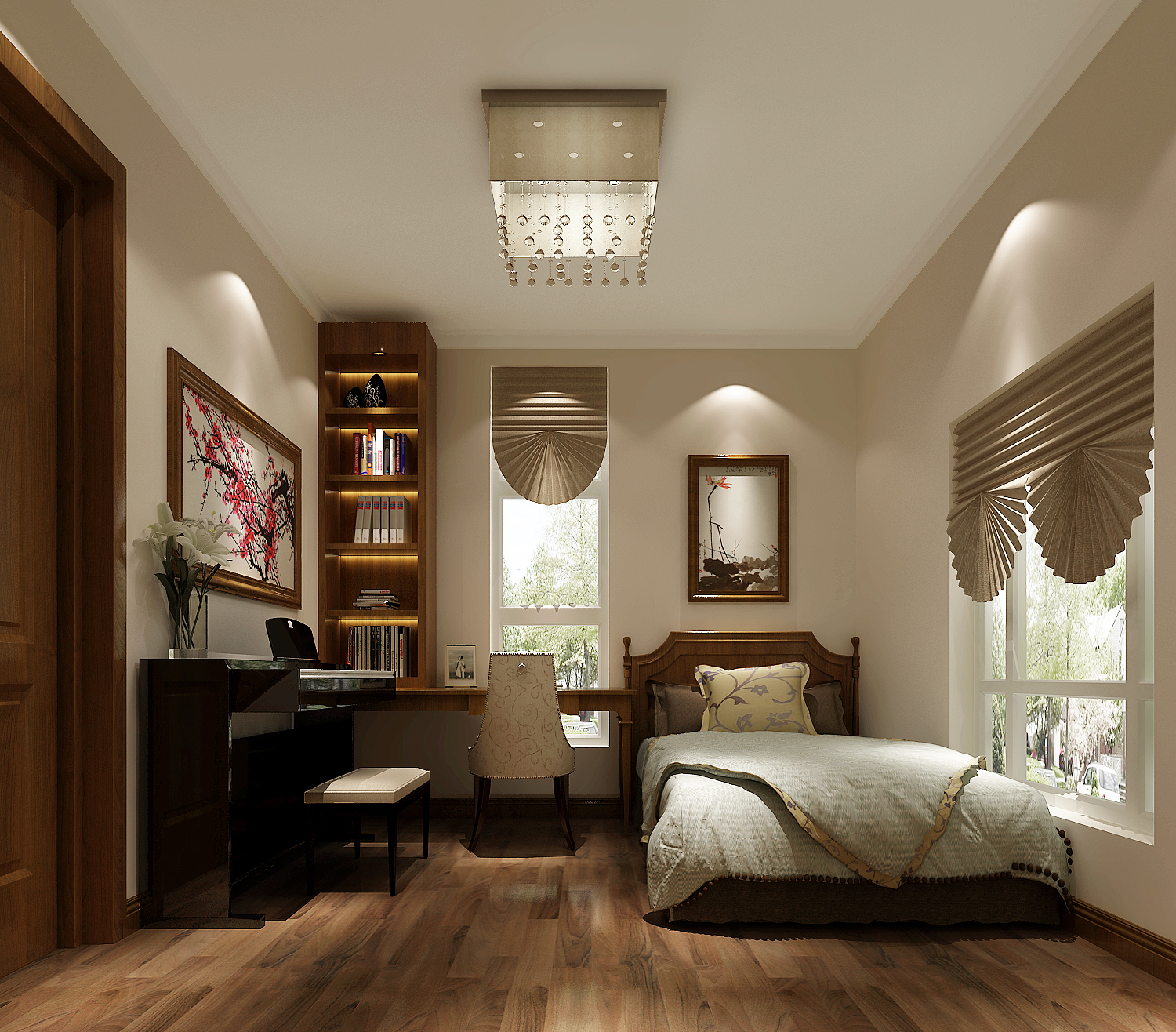 新中式 卧室图片来自天津馨雅装饰在新中式的分享