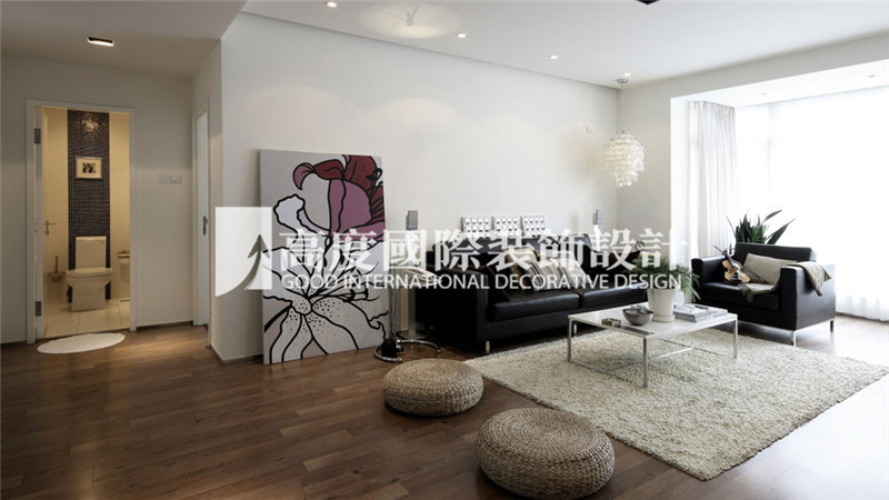 客厅图片来自周楠在华侨城138平现代简约风格设计的分享