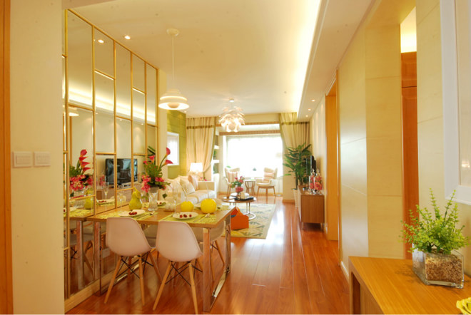 简约 三居 餐厅图片来自四川岚庭装饰工程有限公司在90平温馨浪漫三居的分享