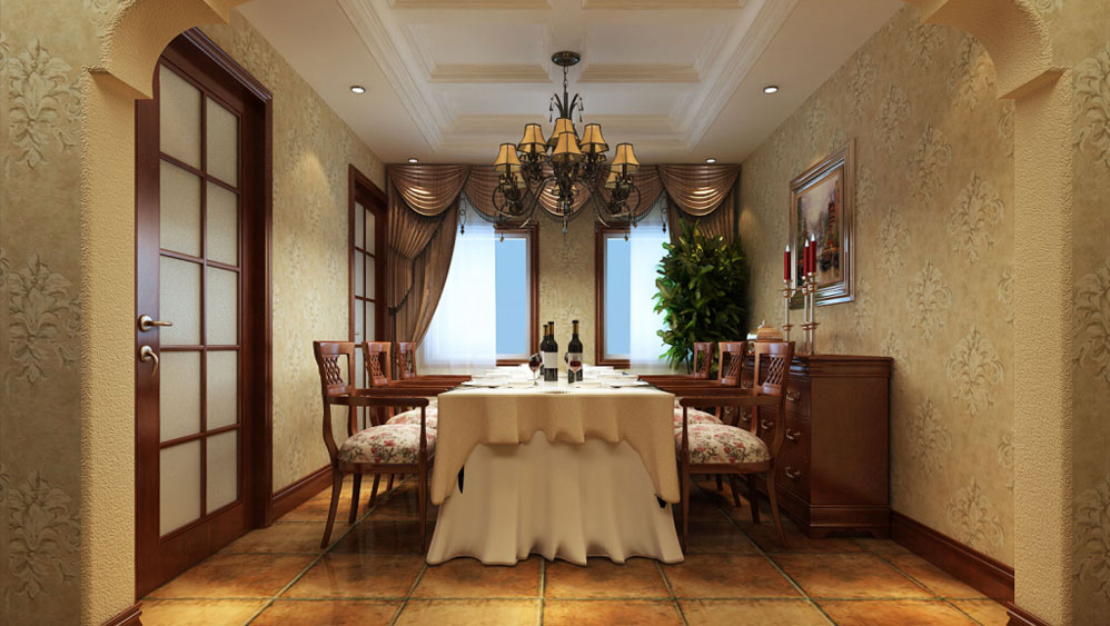 美式简约 别墅 餐厅图片来自高度国际装饰设计集团凌军在龙湖香醍漫步370平米美式简约的分享