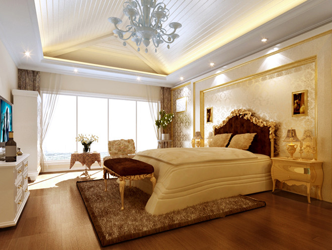 欧式 别墅 卧室图片来自高度国际装饰设计集团凌军在龙熙顺景230平米欧式风格的分享