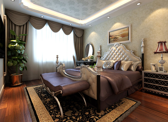 二居 白领 旧房改造 小资 古典欧式 卧室图片来自北京实创大胖在华侨城-复式古典欧式风格的分享