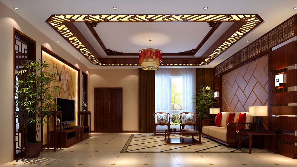 简约 中式 别墅 客厅图片来自高度国际装饰设计集团凌军在江南山水320平米简约中式风格的分享