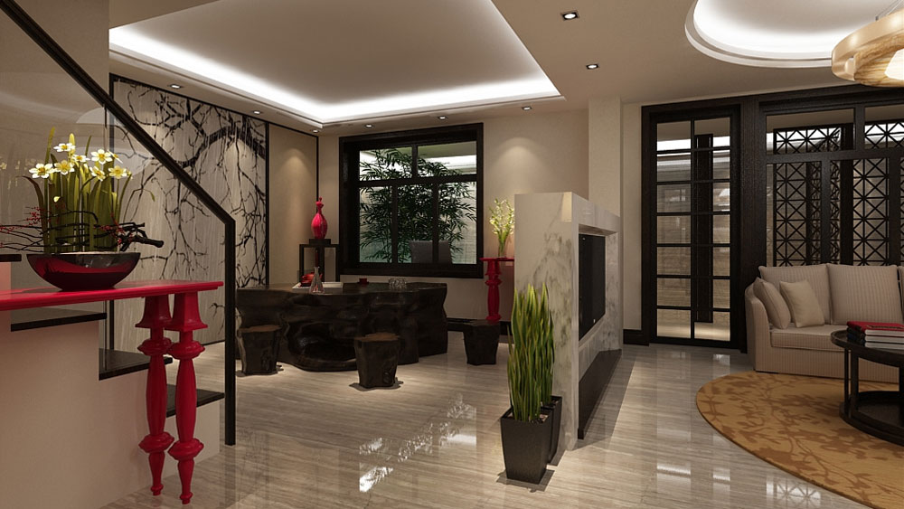 新中式 四居 楼梯图片来自高度国际装饰设计集团凌军在金色漫香苑260平米新中式风格的分享