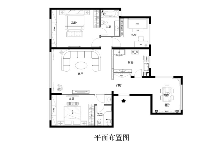 三居 蓝爵公馆 古典欧式 旧房改造 混搭 户型图图片来自北京实创大胖在蓝爵公馆-简净有序的时尚住宅的分享