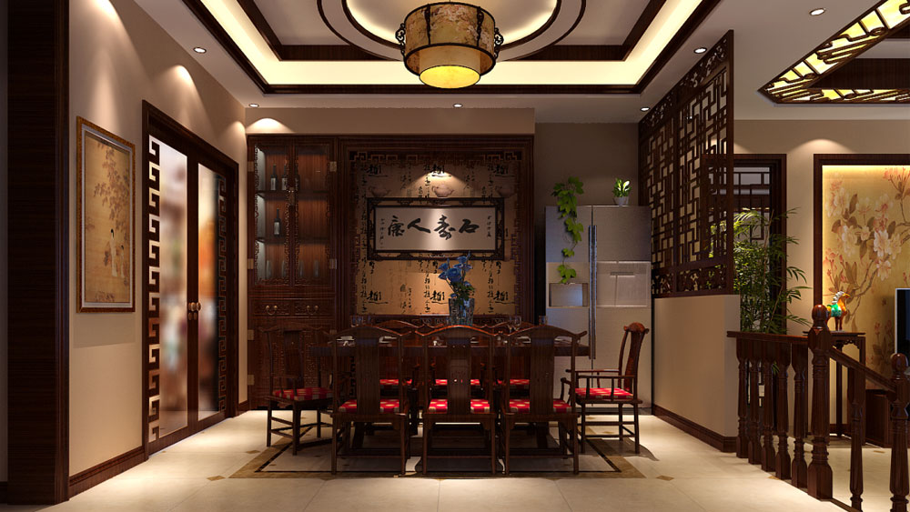 简约 中式 别墅 餐厅图片来自高度国际装饰设计集团凌军在江南山水320平米简约中式风格的分享