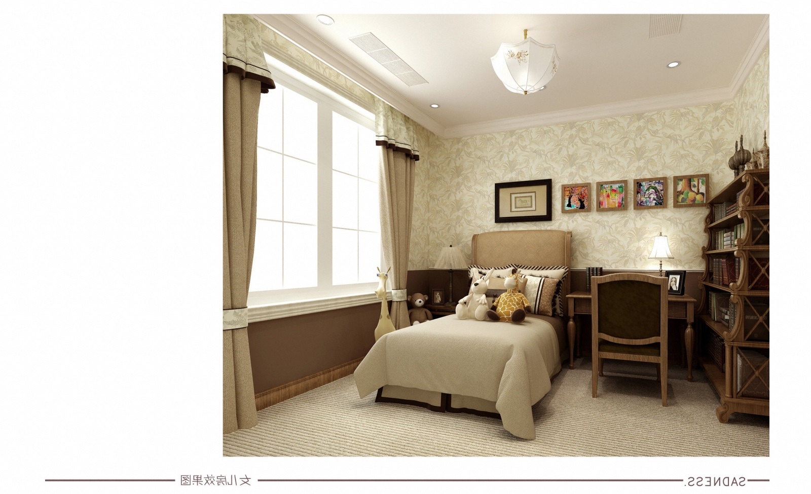 三居 新中式 卧室图片来自山水人家装饰在梅兰山居三房新中式的分享