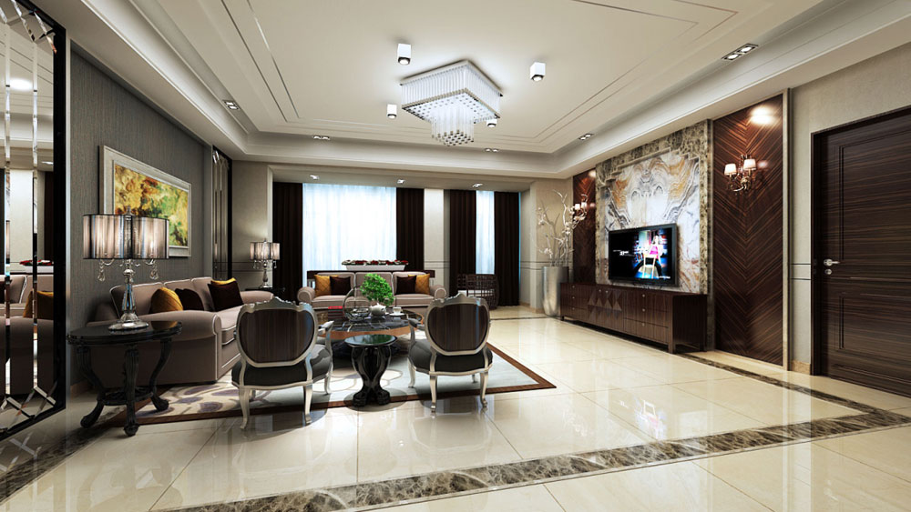 简约 欧式 四居 客厅图片来自高度国际装饰设计集团凌军在首开国风美唐140平米简欧风格的分享