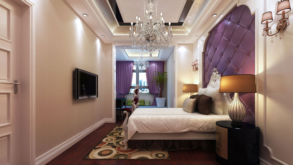 简约 欧式 四居 卧室图片来自高度国际装饰设计集团凌军在首开国风美唐140平米简欧风格的分享