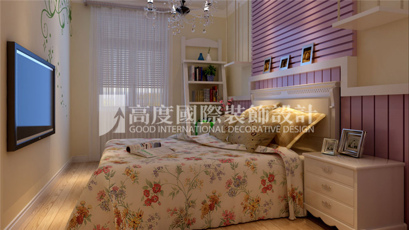 简约 欧式 田园 混搭 二居 三居 白领 收纳 旧房改造 卧室图片来自北京高度国际装饰设计在小黄庄小区52平英式田园风格设计的分享