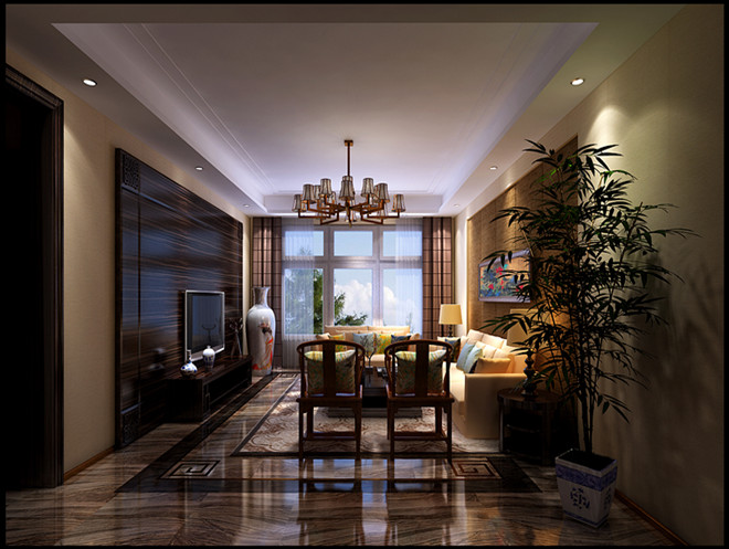 别墅 中式 客厅图片来自高度国际装饰设计集团凌军在西山壹号院175平米中式风格的分享