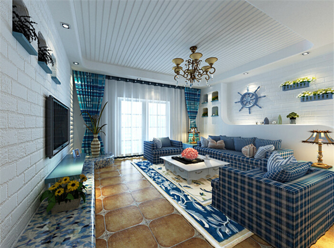 三居 小资 客厅图片来自亚光亚装饰在中铁国际城 三居室 地中海风格的分享
