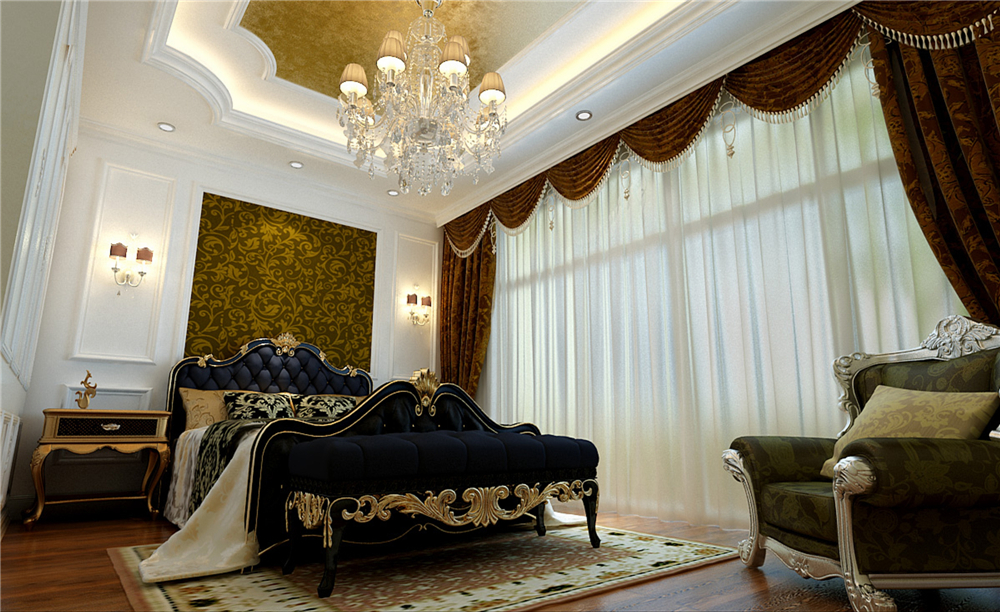 欧式 别墅 白领 收纳 80后 小资 卧室图片来自实创装饰完美家装在潮白河孔雀城278平欧式风格案例的分享