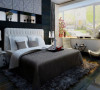卧室设计师用简约利落的线条构筑主体框架，简约、大方。