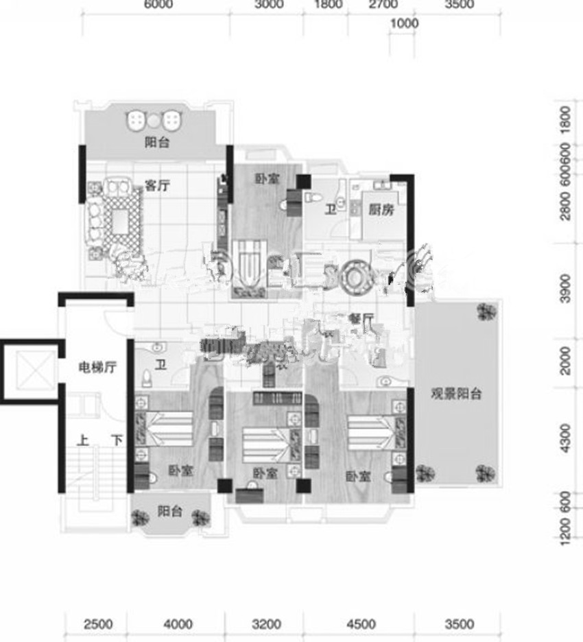 三居 现代简约 户型图图片来自高度国际装饰设计集团凌军在银都翠苑135平米现代简约风格的分享