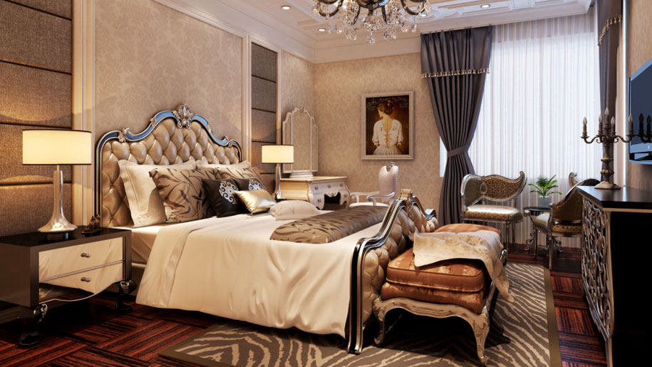 法式 四居 卧室图片来自高度国际装饰设计集团凌军在紫金长安190平米法式风格的分享