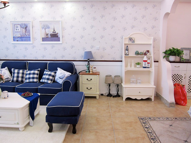 客厅图片来自今朝装饰老房专线在82㎡紧凑型地中海小两居的分享