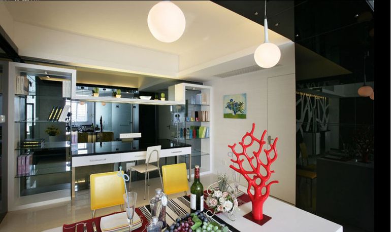 简约 三居 80后 居家 室内设计 装饰公司 餐厅图片来自四川标筑装饰公司在保利-现代简约的分享