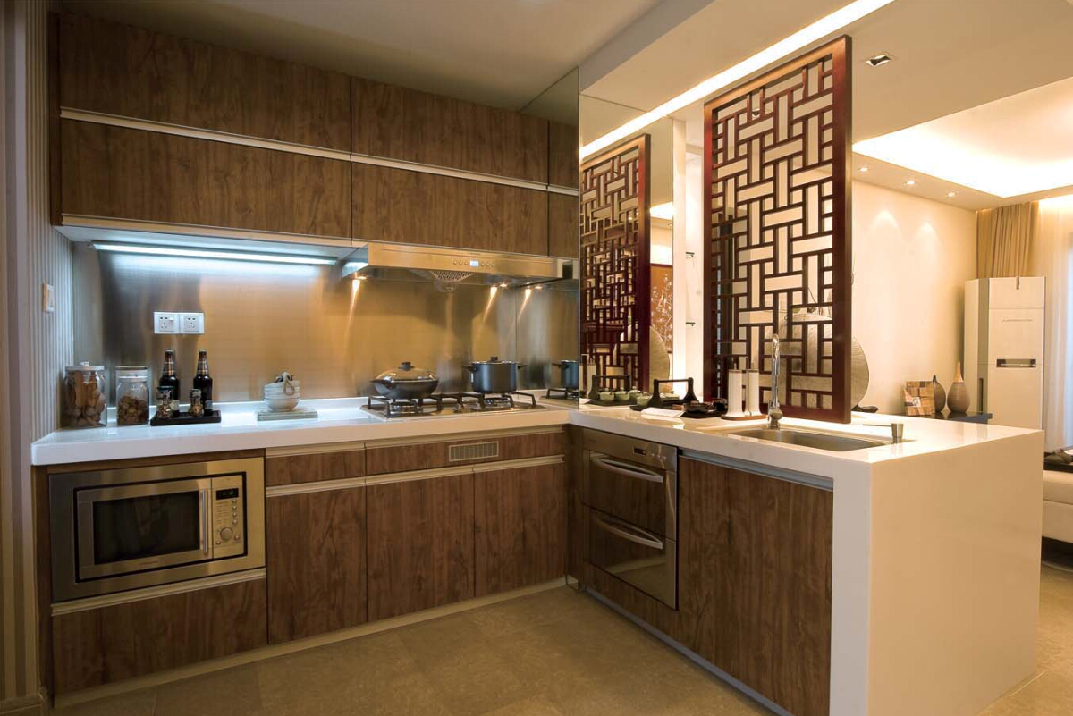 厨房图片来自紫禁尚品国际装饰高晓媛在北京华贸城中式风格案例的分享