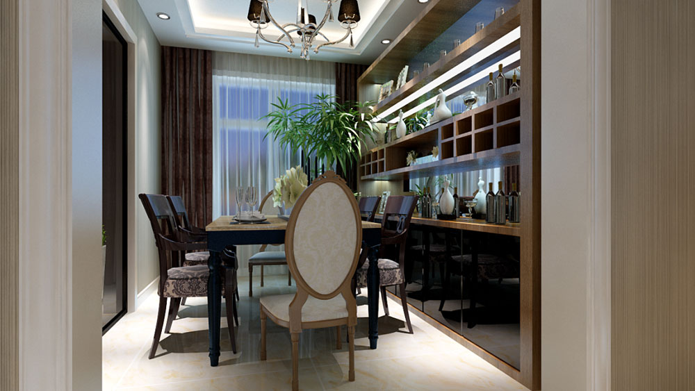 二居 简约 欧式 餐厅图片来自高度国际装饰设计集团凌军在红木林104平米简欧风格的分享