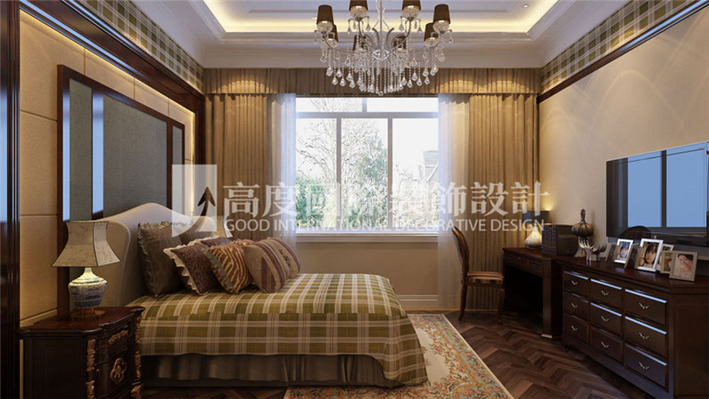 卧室图片来自北京高度国际装饰设计在河北玉田别墅360平新古典风格的分享