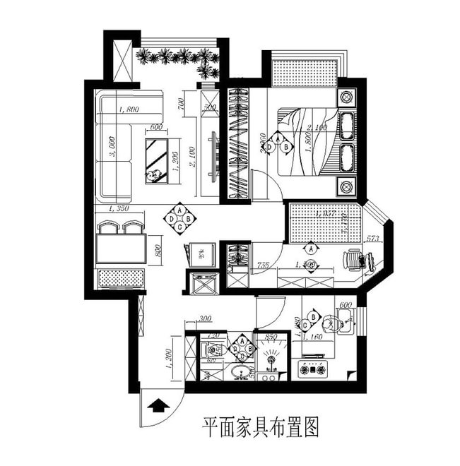 二居 白领 80后 小资 户型图图片来自四川岚庭装饰工程有限公司在美式三口之家的分享