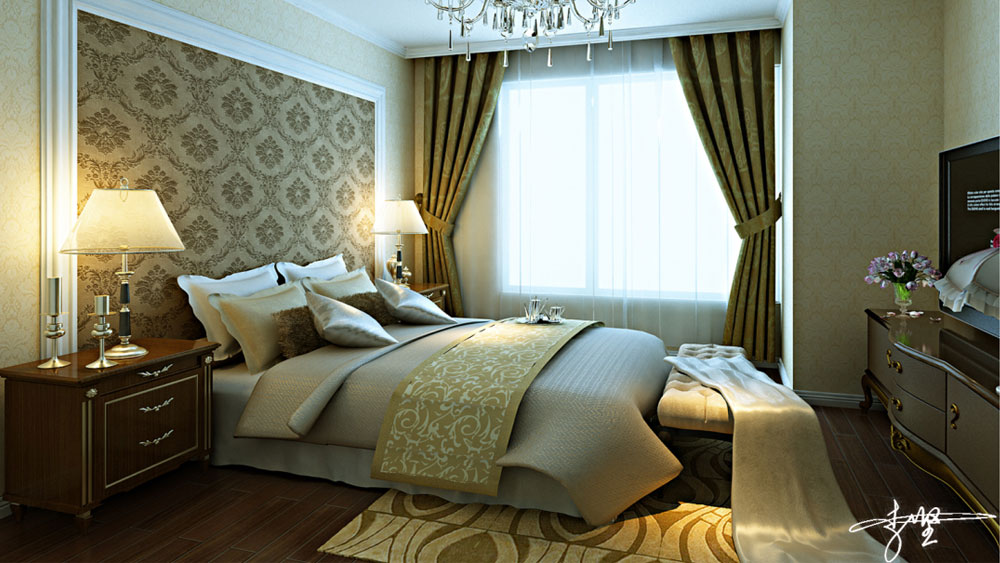 美式 三居 卧室图片来自高度国际装饰设计集团凌军在青秀城150平米美式风格的分享