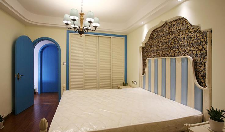地中海 清新 收纳 三口之家 卧室图片来自佰辰生活装饰在110平超强收纳功能地中海清新居的分享