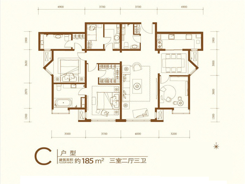 简欧 红山世家 装修 设计 案例 三居 户型图图片来自北京高端公寓装修设计在简欧风格红山世家装修设计案例的分享