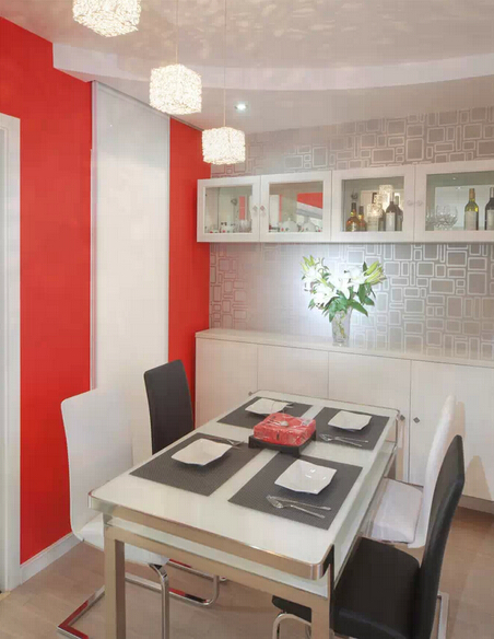 简约 复式 婚房 餐厅图片来自实创装饰上海公司在156平现代红色激情复式装修的分享