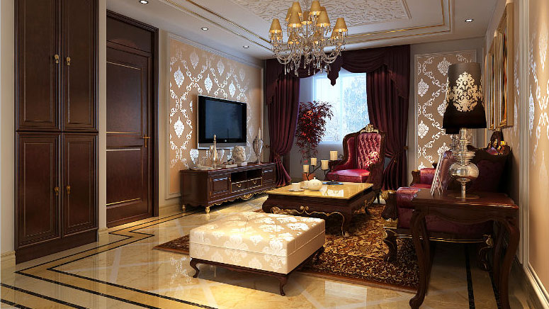 简约 欧式 三居 客厅图片来自高度国际装饰设计集团凌军在保利茉莉公馆130平米简欧风格的分享