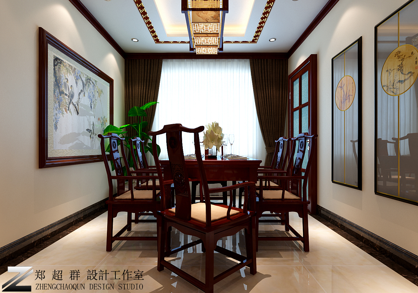 三居 别墅 实创装饰装 新中式 餐厅图片来自实创装饰装修在领袖翡翠山稳重新中式大气装修的分享