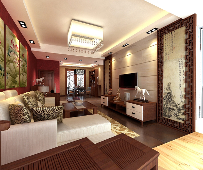 三居 别墅 旧房改造 新中式 轻舟装饰 北京装修 装饰公司 客厅图片来自蔷薇朵朵-粒儿在新中式的北京城建徜徉集的分享