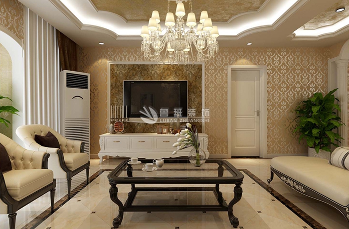 西安鲁班 西安装修 鲁班电话 鲁班地址 客厅图片来自西安鲁班装饰设计在曲江公馆180平米欧式风格的分享