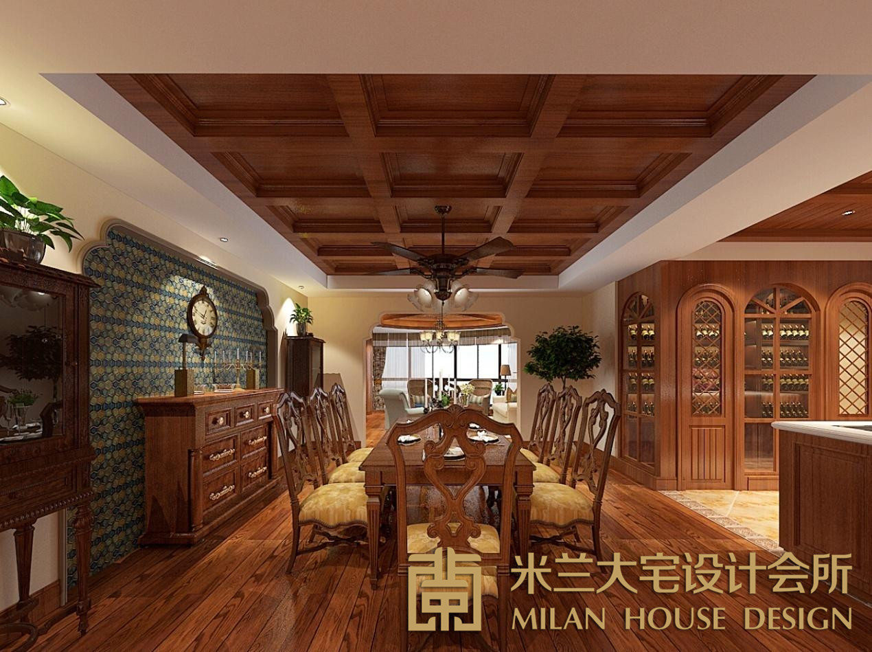 餐厅图片来自米兰大宅设计会所在湘江豪庭—美式田园的分享