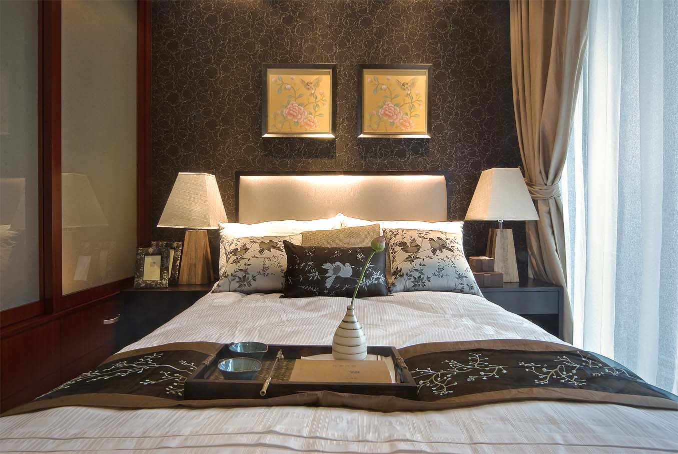 中式风格 三居 卧室图片来自紫禁尚品装饰孟莹在中式风格_远铭悦世家的分享