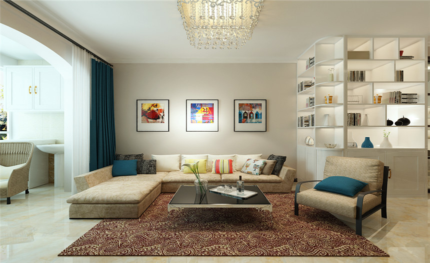 客厅图片来自交换空间刘杨成室内设计师在89平唯美现代简约二居室的分享