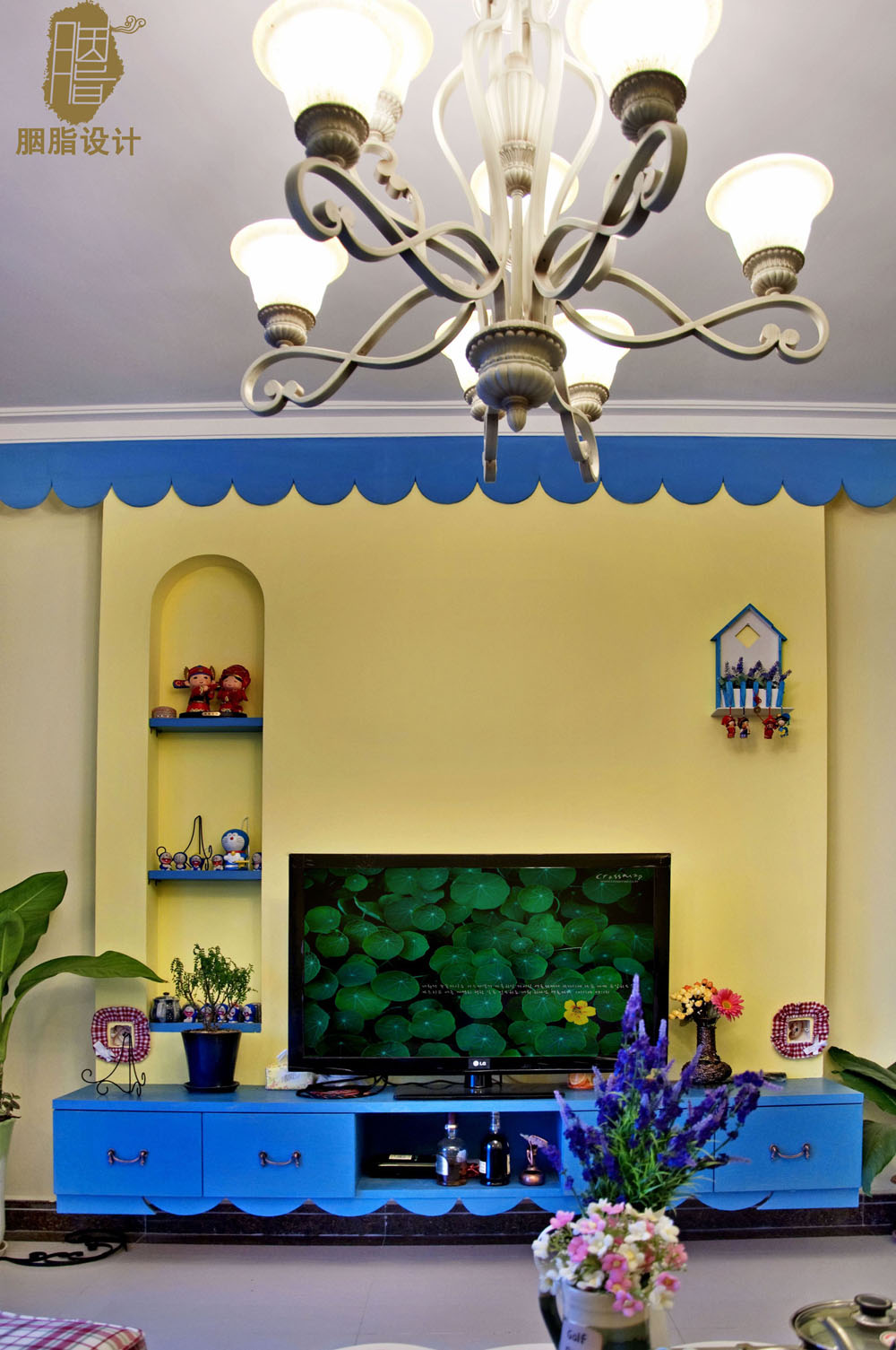 胭脂设计 地中海风格 旧房改造 三居 蓝白黄搭配 广州案例 胭脂赖 客厅图片来自设计师胭脂在蓝黄白编织浪漫地中海的分享
