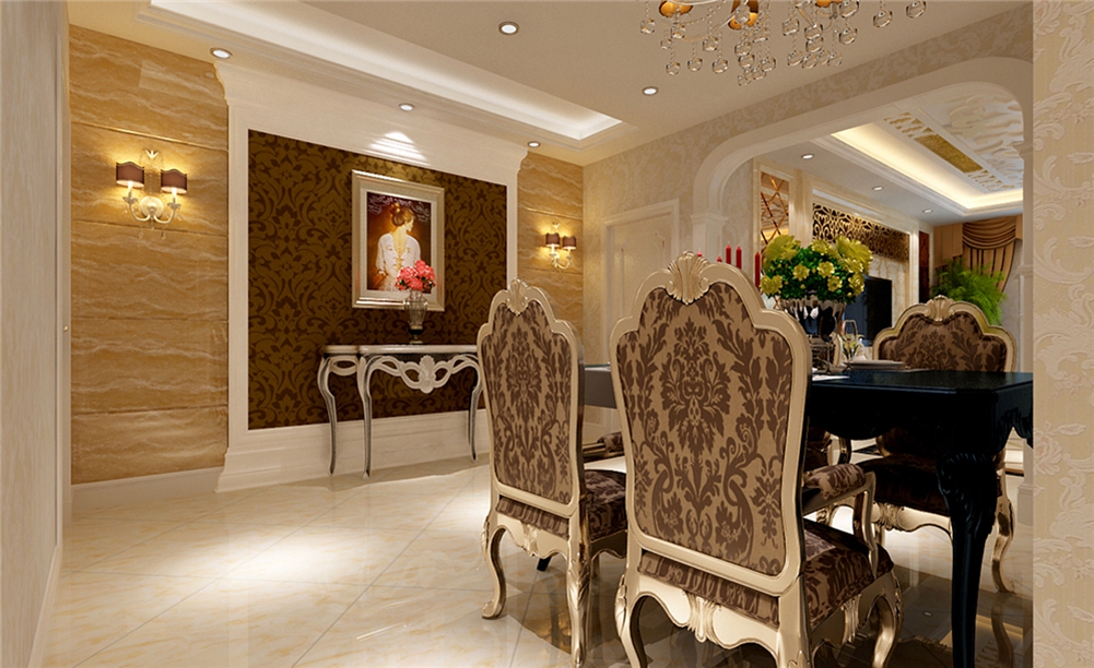 欧式 三居 80后 白领 餐厅图片来自朗润装饰工程有限公司在中建桐梓林壹号128㎡欧式风格的分享