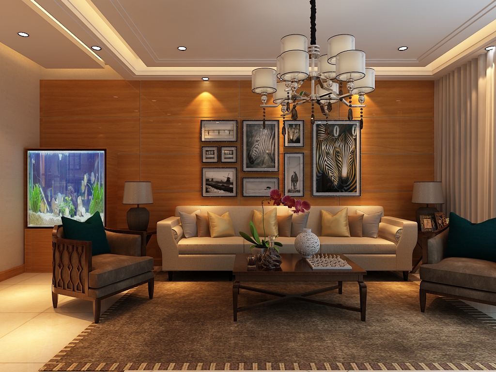 港式 信达尚城 三居 小资 客厅图片来自百家设计小刘在信达尚城137平港式风格的分享