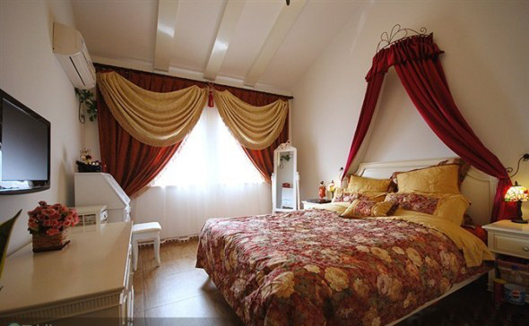 地中海风格 翠林小区 三居 装修设计 80后 小资 卧室图片来自别墅装修设计yan在110平清新地中海风格的分享