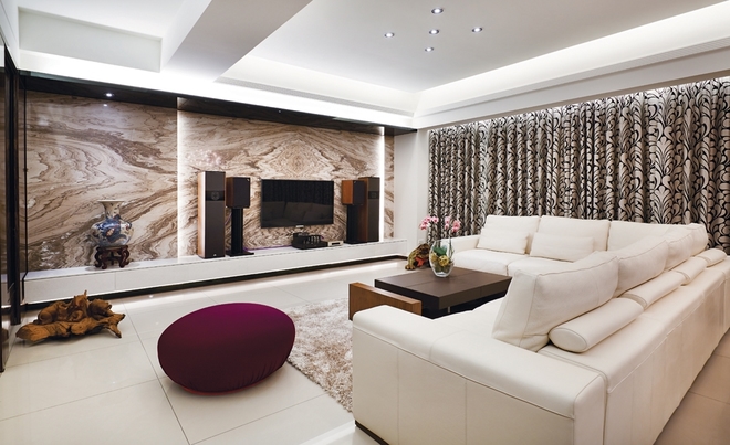 新古典风格 三居 杨浦区装修 客厅图片来自实创装饰上海公司在135平时尚新古典主义优雅公寓的分享