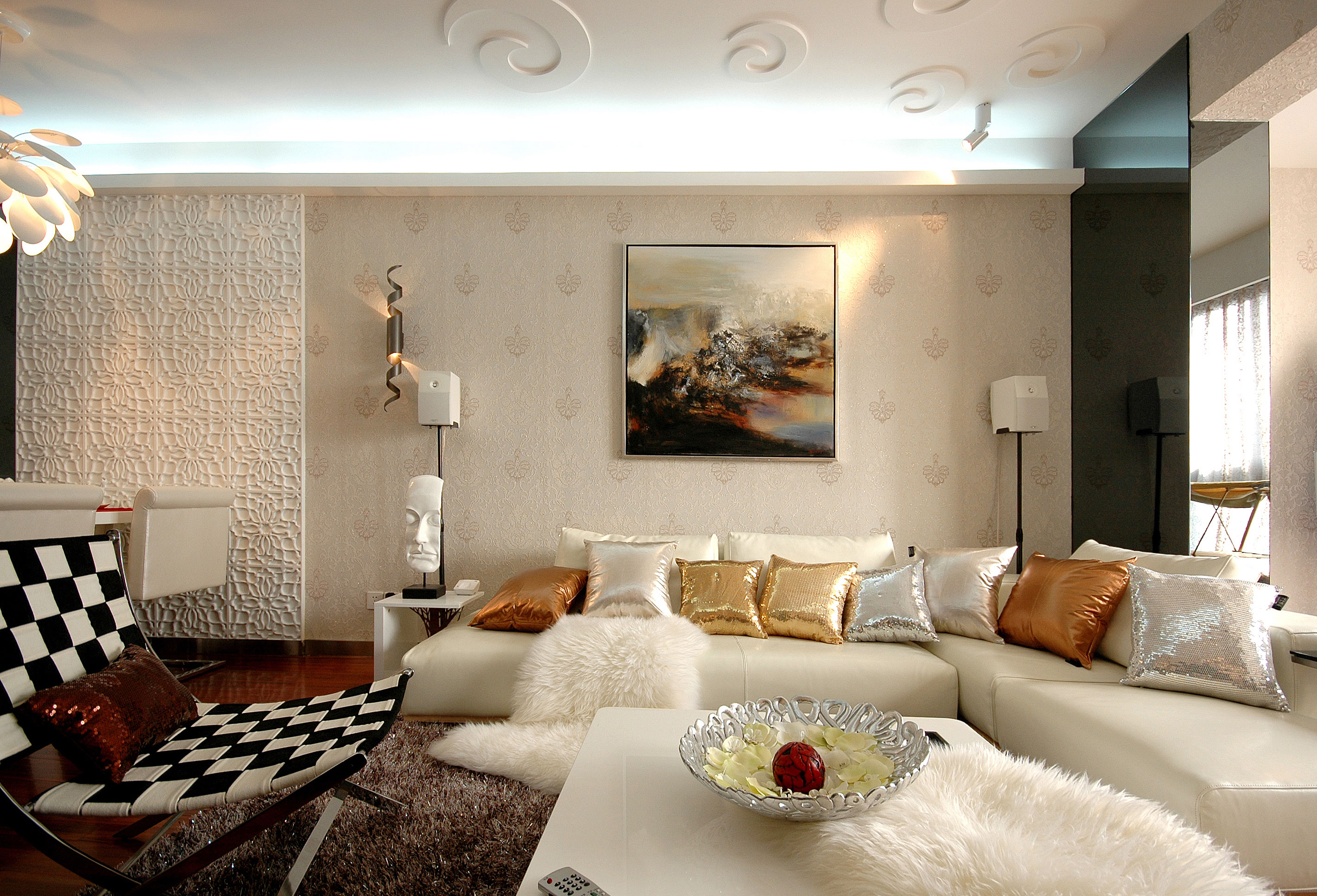简约 三居 收纳 小资 装修 设计 客厅图片来自北京高端公寓装修设计在现代简约福熙大道装修设计案例的分享