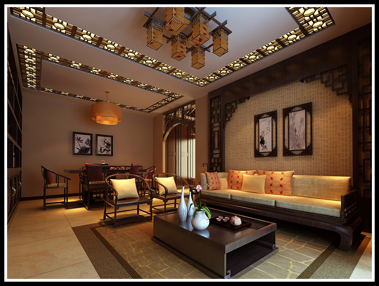 今朝装饰 老房装修 全包装修 中式风格 三居室 客厅图片来自北京今朝装饰在林萃西里--中式传统的传承的分享
