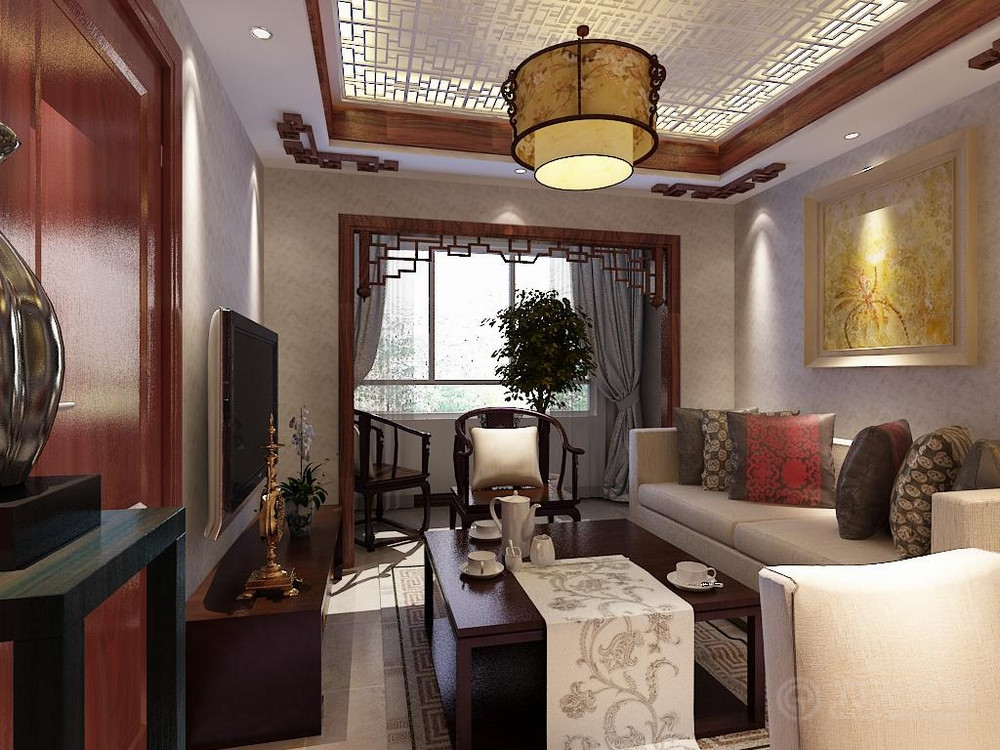 中式 一居 白领 收纳 小资 80后 客厅图片来自阳光力天装饰在力天装饰-经纬城市绿洲53.00㎡的分享