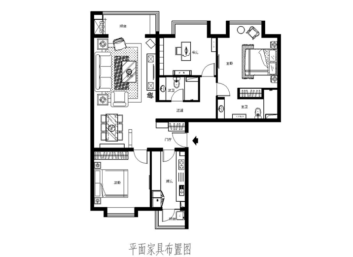 刘杨 杨成 户型图图片来自交换空间刘杨成室内设计师在130平富力又一城的分享