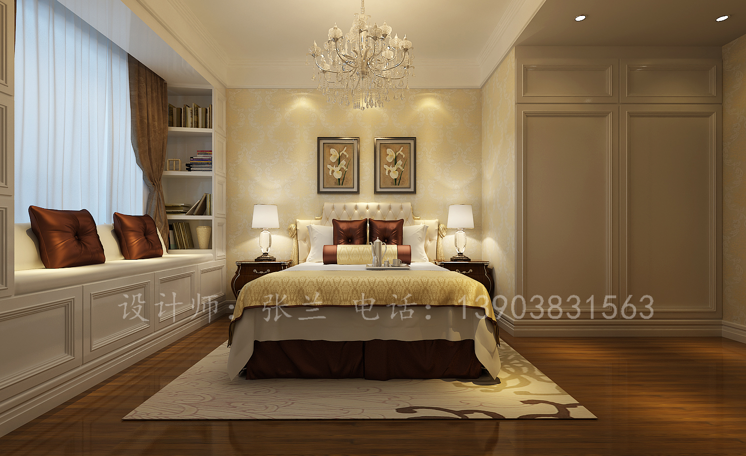 简约 新古典 三居 80后 卧室图片来自张兰在锦园小区新古典风格的分享